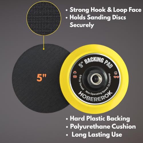 5" Hook and Loop Backing Pad, 5/8"-11 Angle Grinder Sanding Pad