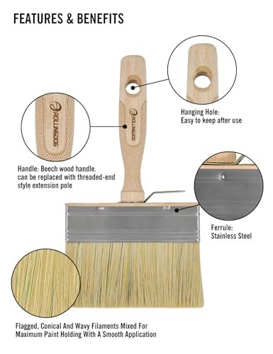 ROLLINGDOG 4.5 Inch Deck Stain Paint Brush - size: 4.5"(Pack of 2)