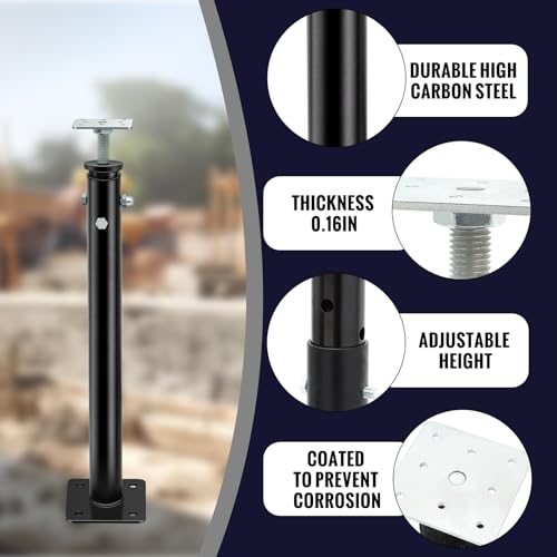 Yaocom 1 Pack Adjustable Steel Floor Jack Post, 23.23"-43.31", Black