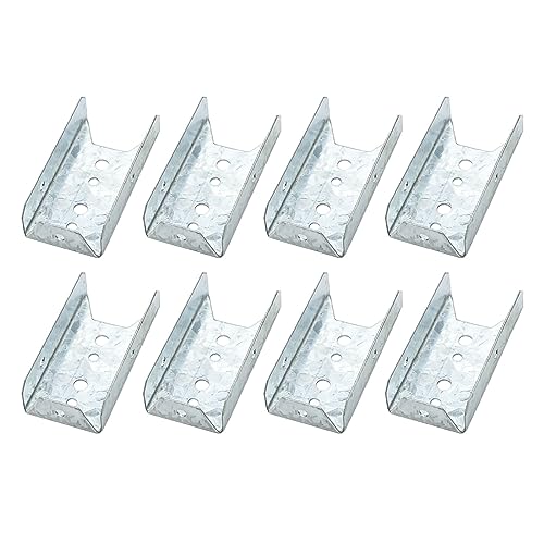 Fence Bracket 8 Packs, Galvanized 2x4 Brackets for Wood Rail, Fence Bracket Repair Kit