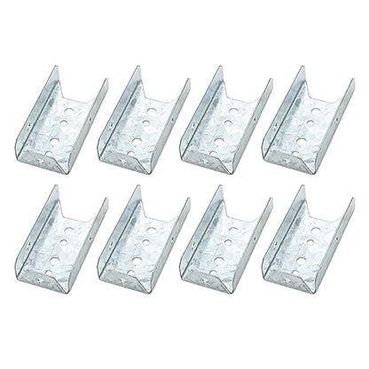 Fence Bracket 8 Packs, Galvanized 2x4 Brackets for Wood Rail, Fence Bracket Repair Kit