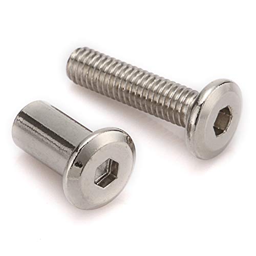 20pcs M6 Furniture Joint Connector Bolt & Cap Nut Kit 30MM - size: 30mm (20pcs)