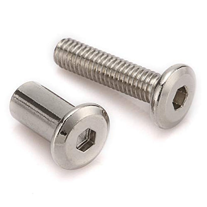 20pcs M6 Furniture Joint Connector Bolt & Cap Nut Kit 30MM - size: 30mm (20pcs)