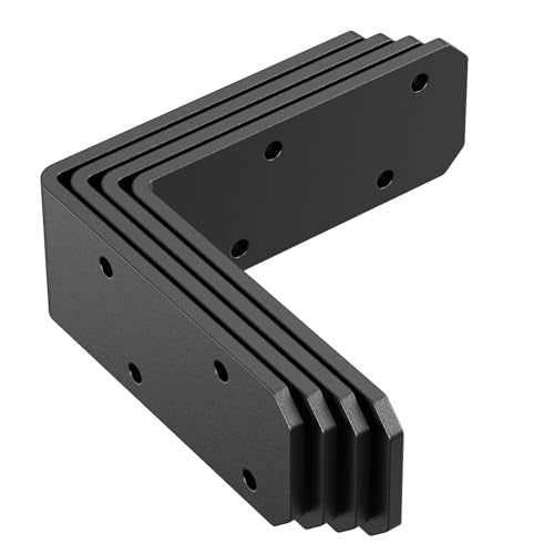 3x3 Inch Angle Bracket, 90 Degree Corner Bracket, Black, 4 Pack - color: Black-4PCS