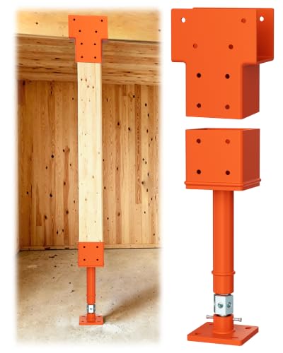 Screw Jack Post Kit, 4" x 4" Adjustable Shore Jack & Purlin Splicer - color: Orange, size: 4x4