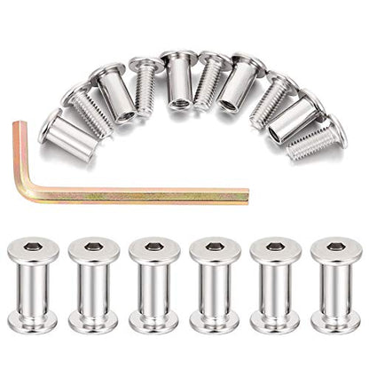 40 Sets Silver Furniture Connector Bolts M6x15mm Binding Screws for Wood - color: M6x15mm-D