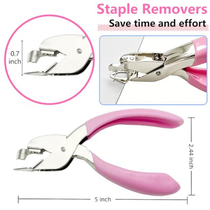 2PCS Staple Remover Staple Puller Remover for Home School Office,Quick and Comfort (Pink) - color: Pink