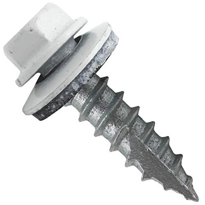 14 x 1 Brite White Metal Roofing Screws - Hex Washer Head- Self-Starting/Tapping - EPDM Washer. 1 x 250 Count Bag - 250 Screws - color: BRITE WHITE, size: 1"