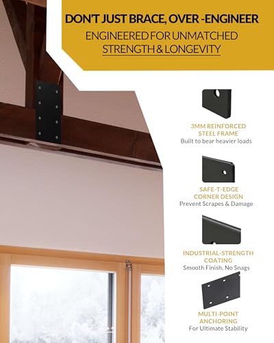 8 Pcs Ultra-Thick Straight Mending Plate, 9.25" x 4.5" Extreme Weatherproof Flat Bracket, Heavy Duty Steel I-Shape Timber Connector for 6x6 8x8 Lumber, Outdoor Pergola, Deck & Cabin - size: 8 Pack, style: P-Shape Tie