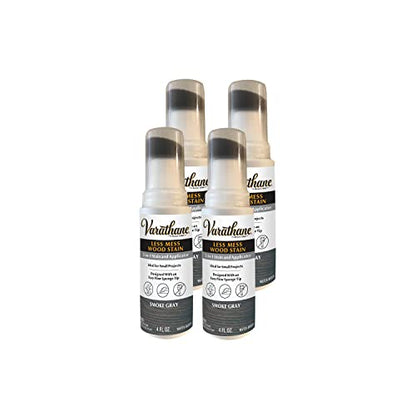 Varathane Less Mess Smoke Gray Wood Stain & Applicator - color: Smoke Gray, size: 4 Ounce (Pack of 4)
