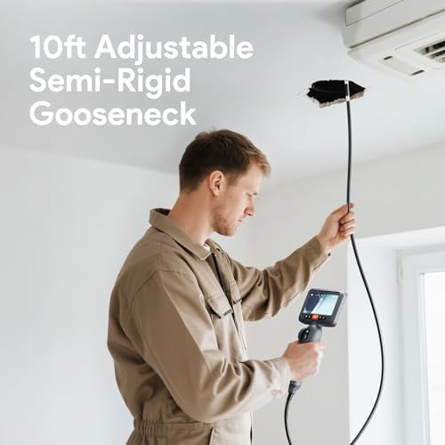 DEPSTECH 10FT Articulating Borescope, Dual Lens Endoscope Camera with Light - size: 10FT, style: Dual Lens