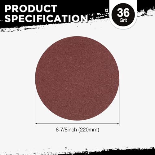 10Pcs Sanding Discs 8-7/8Inch 36Grit Hook and Loop Sandpapers Red - size: 8-7/8 Inch(36 Grit)
