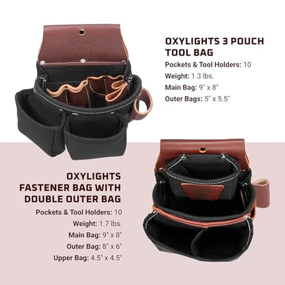 Occidental Leather OxyLights Ultra Framer Tool Belt - Medium - 21 Pockets & Tool Holders - Made in USA