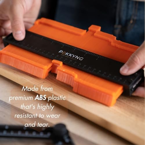 Contour Gauge Tool With Lock (10 Inches) - Contour Ruler Marking Tool - Super Gauge Shape and Outline Tool - Profile Gauge - Corner Measuring Tool for Odd Shapes - Woodworking Gifts for Men