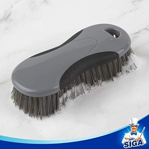MR.SIGA Multi Purpose Heavy Duty Scrub Brush - Pack of 2 - color: Gray & Black