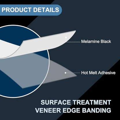MECCANIXITY White Edge Banding 50 ft x 1-1/8 Inch Veneer Tape Pre-glued Flexible Plywood Edge Banding with Hot Melt Adhesive for Furniture Restoration - size: 50 ft x 1-1/8 Inch