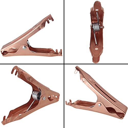 MEETOOT Insulated Crocodile Clip 2Pairs 100A 90mm Heavy Duty Black and Red Electrical Battery Connectors Copper Plated Metal Insulated Alligator Clamps (All-inclusive Type)