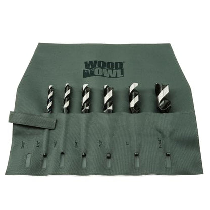 Wood Owl 6 Piece Set OverDrive Fast Boring Ultra Smooth Auger Brad Point Boring Bits Containing the Following Sizes 1/2”, 5/8”, 3/4”, 7/8”, 1” and 1 1/4” 00706