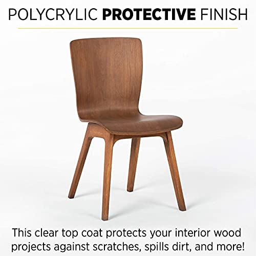 Minwax 211114444 Polycrylic Protective Wood Finish, Clear Ultra Flat, ½ Pint