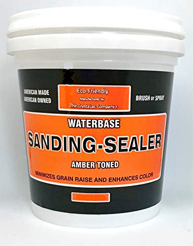 CrystaLac, Clear Amber Toned Sanding Sealer (Clear Amber Toned, 8oz Mini) - size: 8oz