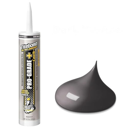 Titebond Pro-Grade Plus Caulk, Dark Bronze 10.1 Oz (12 Pack) – Siliconized Acrylic Latex Sealant for Interior/Exterior, Paintable, Water-Resistant Seal, Multi-Surface Adhesion – 8481