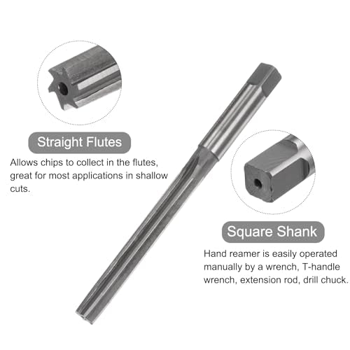 uxcell Hand Reamers, 11mm H8 Metric Reamer Drill Bit for Metal Wood Hole Reaming, Straight Flute High Speed Steel (HSS) Tool - size: 11mm