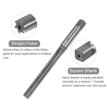 uxcell Hand Reamers, 11mm H8 Metric Reamer Drill Bit for Metal Wood Hole Reaming, Straight Flute High Speed Steel (HSS) Tool - size: 11mm