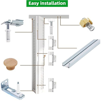 Bifold Door Hardware Kit with 30-Inch One-Piece Track, Bi-fold Closet Door Track Kit Bifold Closet Door Hardware Kit Folding Door Hardware Repair Replacement Tool Kit - size: 30''Track(1x30''Track)