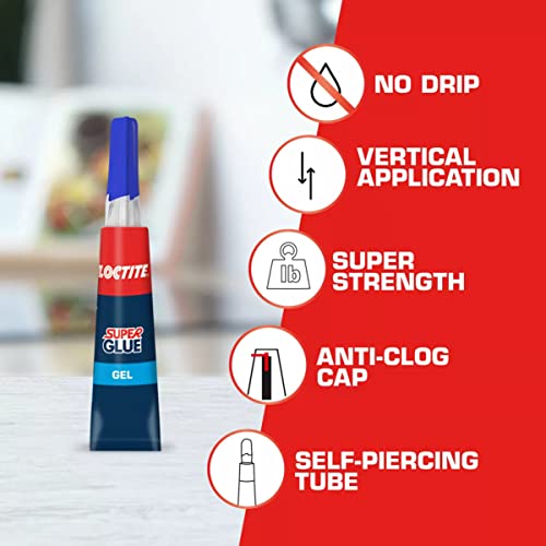 Loctite Super Glue Gel, Clear, 0.14 fl oz Tube, 6 Pack - Superglue for Plastic, Wood, Metal, Crafts & Repair, Cyanoacrylate Adhesive Instant Glue, Quick Dry - size: 6 Pack