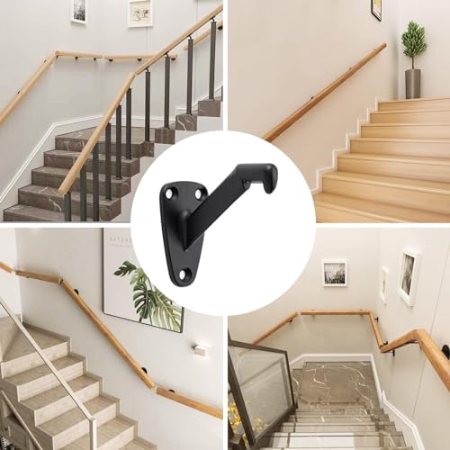 HOME MASTER HARDWARE Handrail Bracket for Stairs,Matte Black, 6 Pack - color: Matte Black, size: 6 Pack