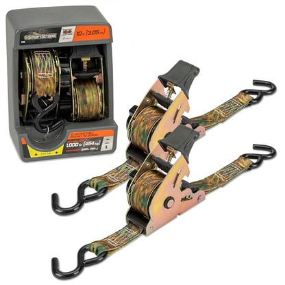 SmartStraps 10 ft Retractable Ratchet Straps, 2 Pack, 3,000 lb, Camo - color: Camo-2 Pack, size: 2 Pack