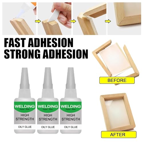 200ML Wood & Parquet Adhesive, Welding High-Strength Oily Glue, Universal Super Glue Gel, Instant Bonding, Strong Adhesion, Repairs Last Long Time for Metal, Wood, Ceramics,Leather, Glass(50g/4PCS) - color: clear 4PC