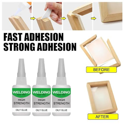 200ML Wood & Parquet Adhesive, Welding High-Strength Oily Glue, Universal Super Glue Gel, Instant Bonding, Strong Adhesion, Repairs Last Long Time for Metal, Wood, Ceramics,Leather, Glass(50g/4PCS) - color: clear 4PC