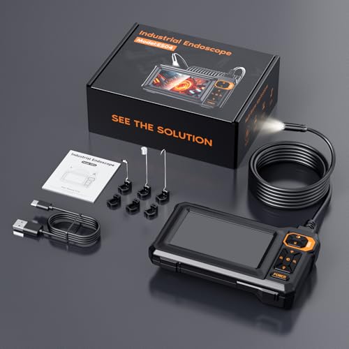 4.3" Endoscope Camera with Light, IP67 Waterproof Inspection Borescope