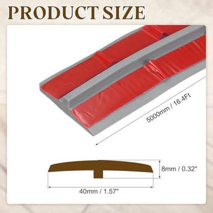 uxcell T-Molding Transition Strips, 16.4 ftx1.57" (LxW) PVC, Gray - color: Gray, size: 16.4 ft x 1.57"