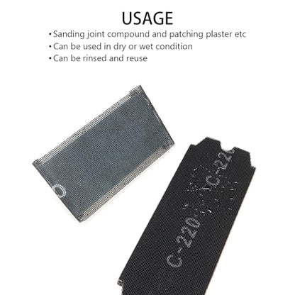 SCOTTCHEN Drywall Sanding Screen Mesh Sheet 4-3/16" x 11-1/4" Grit #220-12pcs - style: #220-12pcs