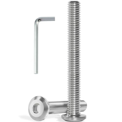 VGBUY M6-1.0 x 100 mm 15Pcs Flat Head Hex Socket Cap Screws Bolts,304 Stainless Steel 18-8,Full Thread,Hex Spanner Included (VG30118) - size: M6 x 100-15pcs