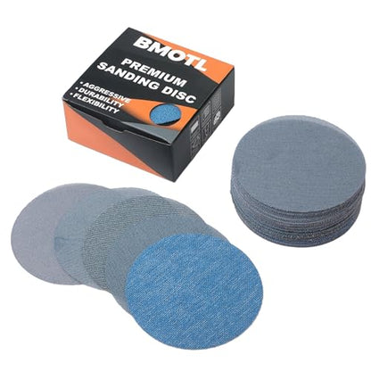 5 Inch Mesh Sanding Discs Assortment: 50Pcs Premium Ceramic Net Sanding Disc 80 120 180 240 320 Assorted Grit, Dustless Hook & Loop Sandpaper for 8 Hole Orbital Sander, Automotive/Wood Polishing