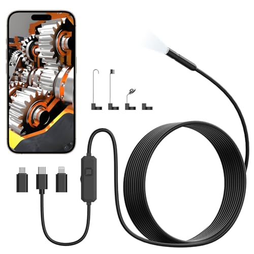 TOPDC Endoscope Camera with Light, 1920P Borescope for iOS and Android - size: 16.4ft / 7.9mm