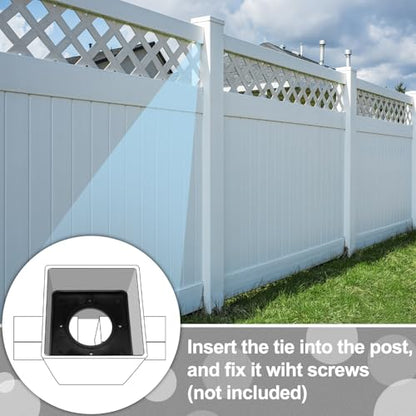 Chunful 20 Pcs Rail Ties Replacement for Vinyl Fence Post, Black - color: Black