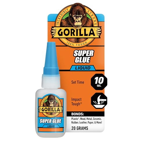Gorilla Super Glue, All Purpose and Fast Setting, Clear, 20 g - size: 20g