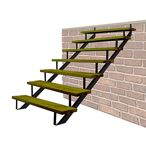 MTB Black Steel Stair Riser with 1/2/3/4/5/6/7 Steps - style: 7 Step 2Pack