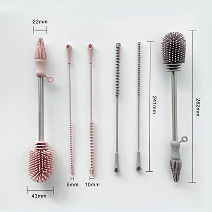 Haakaa Food-Grade Silicone Double-Ended Cleaning Brush (Brush-Champagne) - color: Brush-champagne