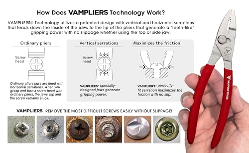 VAMPLIERS 7" Stripped Screw Extractor Slip Joint Pliers + Pouch & Cap - style: 7" Slip Joint Pliers+Tool Pouch+Cap