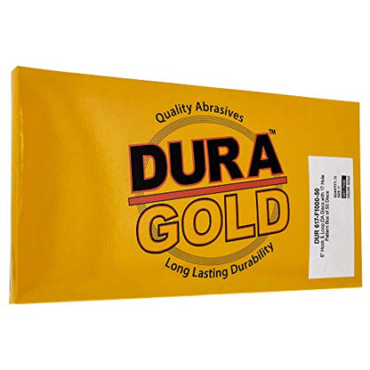 Dura-Gold 6" Gold Sanding Discs, 1000 Grit, Box of 50, Hook & Loop, 17 Hole - size: 1000-Grit