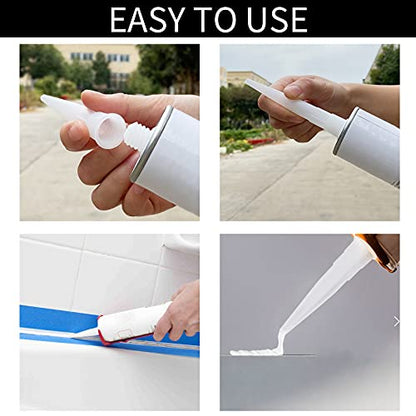 36 Pcs Plastic Caulk Nozzle Extension Tip White