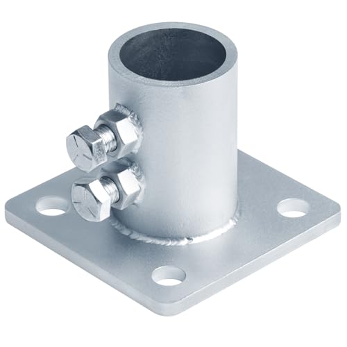 GBGS 2-3/8"Round Post Floor Flange,Heavy Duty Anchor Base,1 Pack