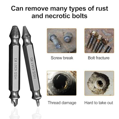 Damaged Screw Extractor Set, 6-Piece HSS, 3-12mm, for Broken Bolts