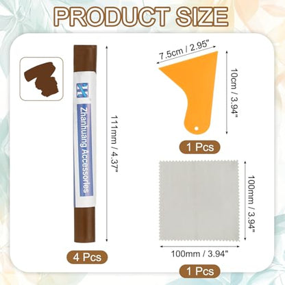 uxcell 4Pcs Wood Filler Sticks,Wood Repair Kit,Chocolate Brown - color: Chocolate Brown