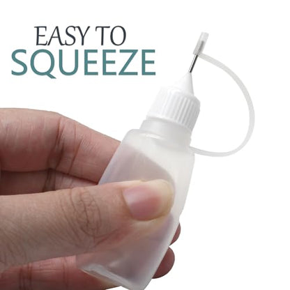 30ml Precision Tip Bottles, 12 Pcs White 2 Funnels - size: 30ml